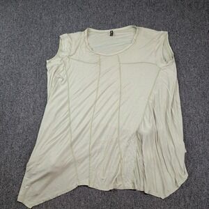 Vision USA Avant Garde Asymmetrical Knot Back Tank Top OS Sage Green Lagenlook